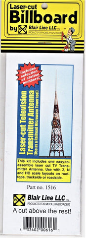 HO Scale Blair Line 1516 TV Television/Radio Station Broadcast Tower