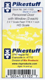 HO Scale Pikestuff 541-1103 Personnel Door Entryway Type w/Large Window (3) pcs