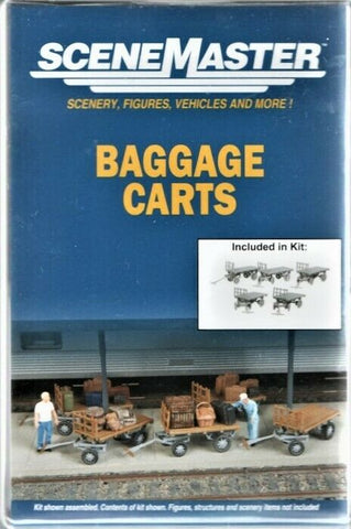 HO Scale Walthers SceneMaster 949-4135 Baggage Carts Kit pkg (5)