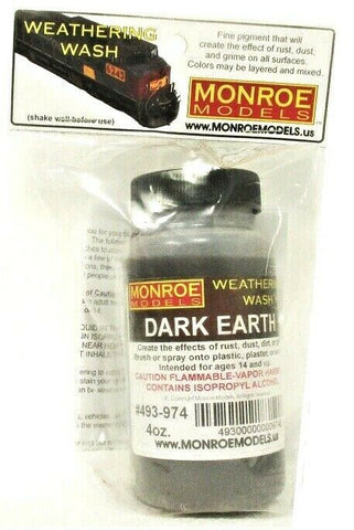Monroe Models 974 Dark Earth Weathering Wash 4oz Bottle