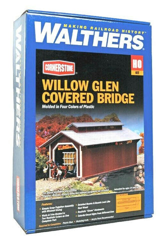 HO Scale Walthers Cornerstone 933-3652 Willow Glen Covered Bridge Kit