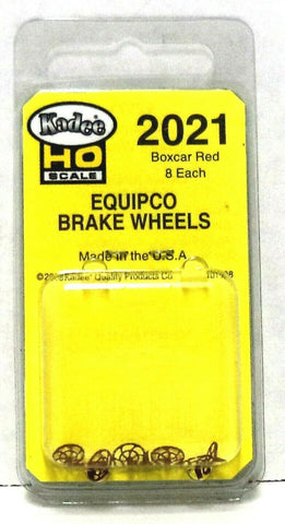 HO Scale Kadee #2021 Boxcar Red Equipco Brake Wheel Freight Car Detail Parts (8)pcs