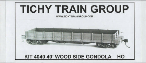 HO Scale Tichy Train Group 4040 Undecorated Wood Low Sides Gondola/Flatcar Kit
