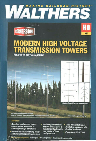 HO Scale Walthers Cornerstone 933-3343 Modern High Voltage Transmission Towers