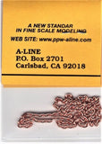 HO Scale A Line Product 29270 Brass Chain 12" 13 Links Per Inch 30.5cm