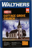 HO Scale Walthers Cornerstone 933-3655 Cottage Grove Church Building Kit
