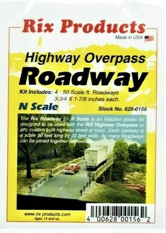 N Scale Rix Products 628-0156 Highway Overpass Roadway/Street (4) pcs