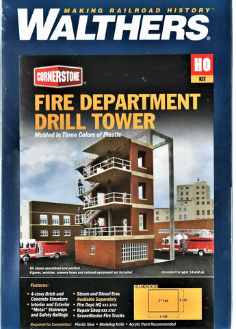HO Scale Walthers Cornerstone 933-3766 Fire Department Drill Tower Building Kit