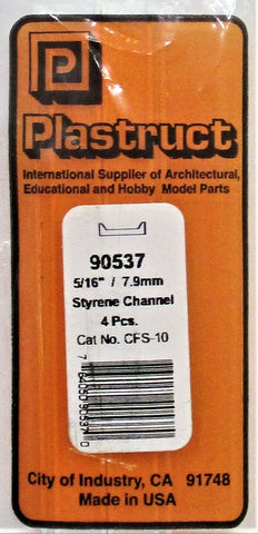 Plastruct 90537 CFS-1 Styrene Channels Structural Shapes 5/16 x 2" Long (4) pcs