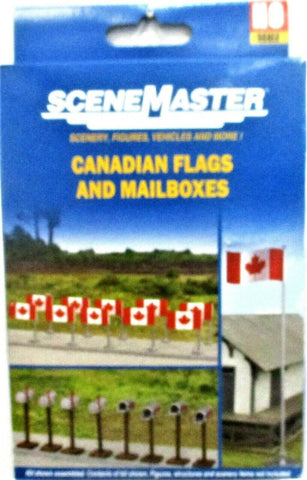 HO Scale Walthers SceneMaster 949-4172 Canadian Flags 1965-Present and Mailboxes