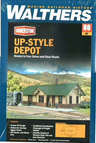 HO Scale Walthers Cornerstone 933-4057 UP Union Pacific Style Depot/Station Kit