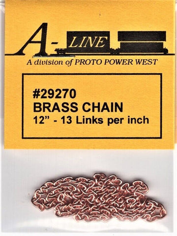 HO Scale A Line Product 29270 Brass Chain 12" 13 Links Per Inch 30.5cm