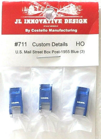 HO Scale JL Innovative Design 711 Post-1955 Blue USPS Street Collection Mailbox 5 pcs