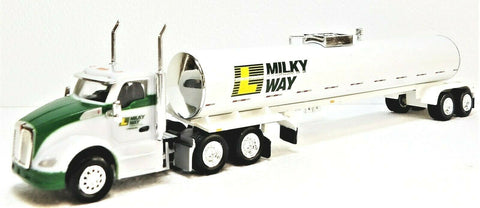 HO Scale Trucks n Stuff 128 Lynden Milky Way Kenworth T680 Day Cab Tractor w/Food Tank Trailer