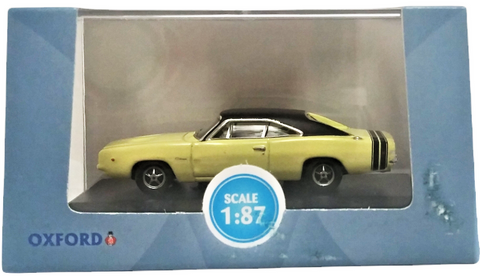 HO Scale Oxford Diecast 87DC68004 Yellow & Black 1968 Dodge Charger