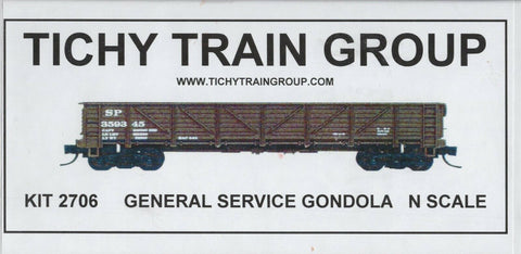 N Scale Tichy Train Group 2706 Undecorated Drop Bottom Gondola Kit