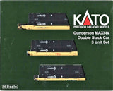 N Scale Kato 106-6176 TTX Gunderson MAXI-IV 3-Unit Well Car w/6 UMAX Containers