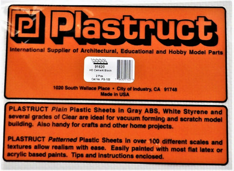 Plastruct 91620 PS-103 Beige Styrene Cement Block Sheet 7 x 12" .020" pkg (2)