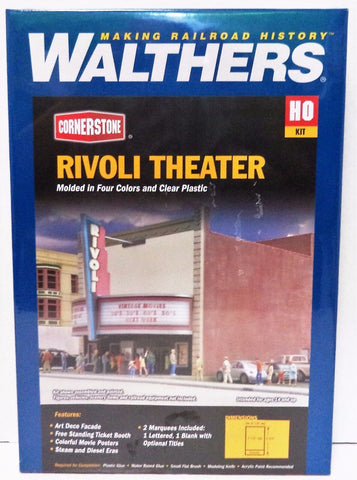 HO Scale Walthers Cornerstone 933-3771 Rivoli Theater Building Kit