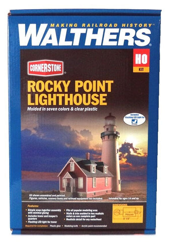 HO Scale Walthers Cornerstone 933-3663 Rocky Point Lighthouse Building Kit