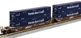 N Scale Kato 106-6181 BNSF MAXI-IV Gunderson 3-Unit Well Car w/FEC Containers