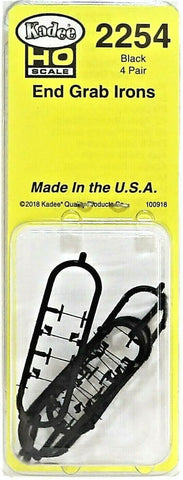 HO Scale Kadee #2254 End Grab Irons Black Freight Car Detail Parts (4) pr