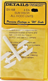 HO Scale Details West SV-188 Styrene Diesel Sun Visor pkg (4)