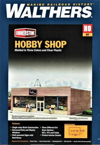 HO Scale Walthers Cornerstone 933-3475 Hobby Shop Building Kit