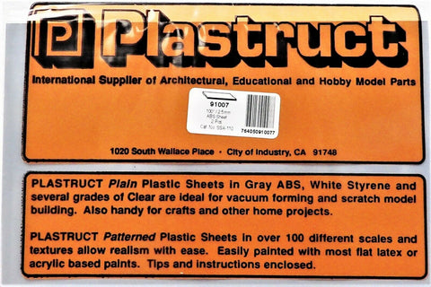 Plastruct 91007 SSA-110 Gray ABS Sheet 7 x 12" .100" pkg (2)