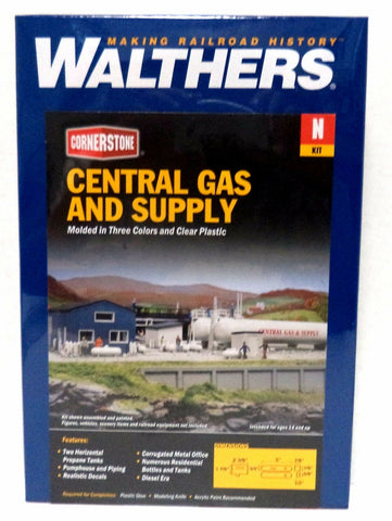 N Scale Walthers Cornerstone 933-3213 Central Gas & Supply Building Kit