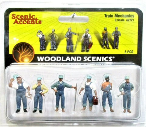 O Scale Woodland Scenics A2721 Scenic Accents Railroad Train Mechanics (6) pcs