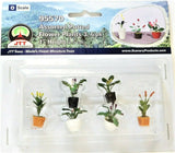 O Scale JTT Miniature Tree 95570 Assorted Potted Flower Plants Set #3 (6) pcs