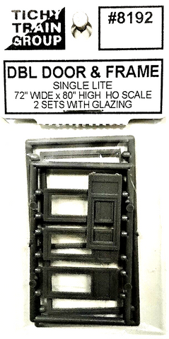 HO Scale Tichy Train 8192 Single-Lite Double Door w/Separate Frame (2) pkg