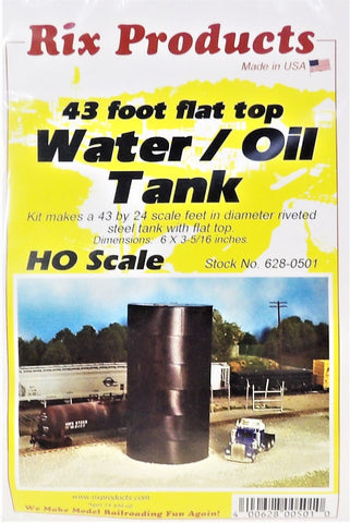 HO Scale Rix Products 628-0501 43' Flat Top Water/Oil Tank Kit