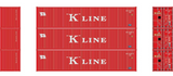 HO Scale Athearn 27054 K-Line 40' Corrugated Low-Cube Container Set #2 (3) pcs