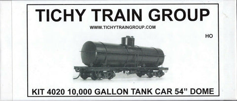 HO Scale Tichy Train Group 4020 Undecorated 36' 10,000 Gallon USRA Tank Car w/54" Dome