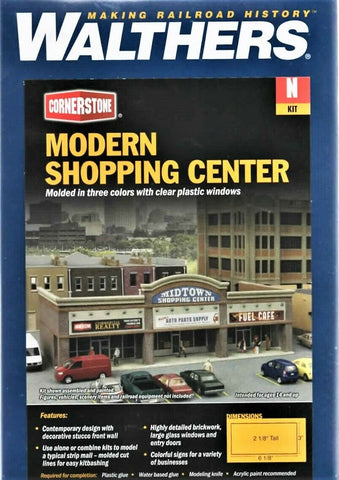 N Scale Walthers Cornerstone 933-3891 Modern Shopping Center I Building Kit