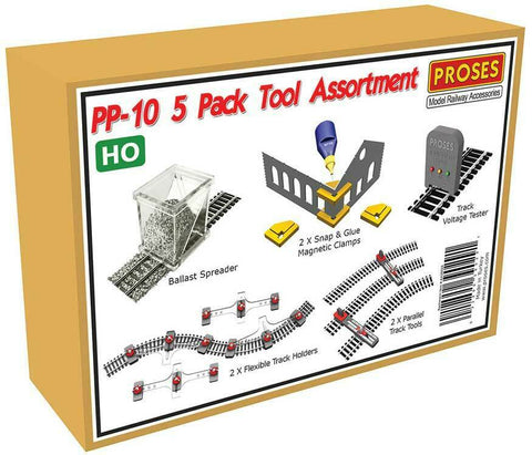 HO Scale Bachmann/Proses 39029 PP-10 Five Pack Track Tool Assortment Set