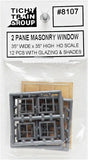 HO Scale Tichy Train Group 8107 2-Pane 35" x 35" Masonry Windows pkg (12)