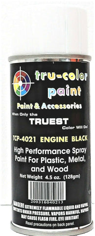 Tru-Color TCP-4021 Engine Black Aerosol Spray Paint 4.5 oz 135mL Can