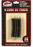 N Scale Atlas 2015 Code 55 12.5" Radius Half Curve (6) pcs