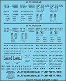HO Scale Tichy Train 10448 Black 40' 50' Boxcar Data Gothic Lettering Decal Set
