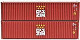 N Scale Jacksonville Terminal 405041 ZIM 40" High Cube Container (2) pcs