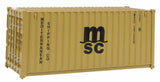 HO Walthers SceneMaster 949-8057 MSC Mediterranean Shipping 20' Tan Container