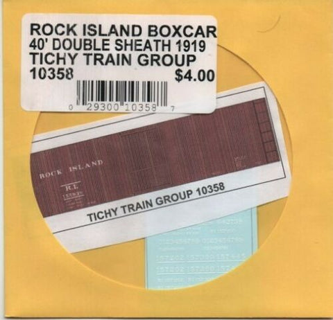 HO Scale Tichy Train Group 10358 Rock Island 40' Steel Boxcar Decal Set