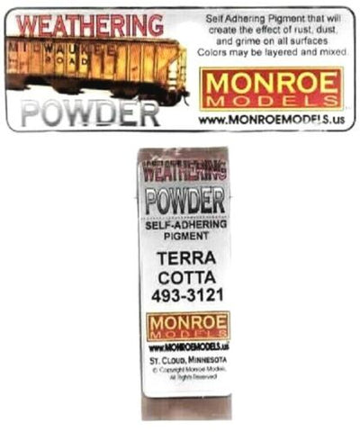 Monroe Models 3121 Terra Cotta Weathering Powder/Chalk 1oz 29.6ml