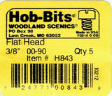 Hob-Bits H843 Brass 0-90 3/8" Long Flat Head Screws (5) pcs