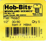 Hob-Bits H844 Brass 0-90 1/2" Long Flat Head Screws (5) pcs