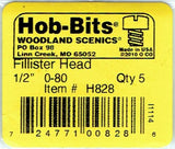 Hob-Bits H828 Brass 0-80 1/2" Long Fillister Screws (5) pcs