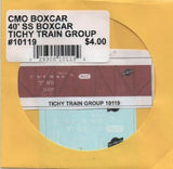 HO Scale Tichy Train Group 10119 CMO Chicago North Western 40' Wood Boxcar Decal